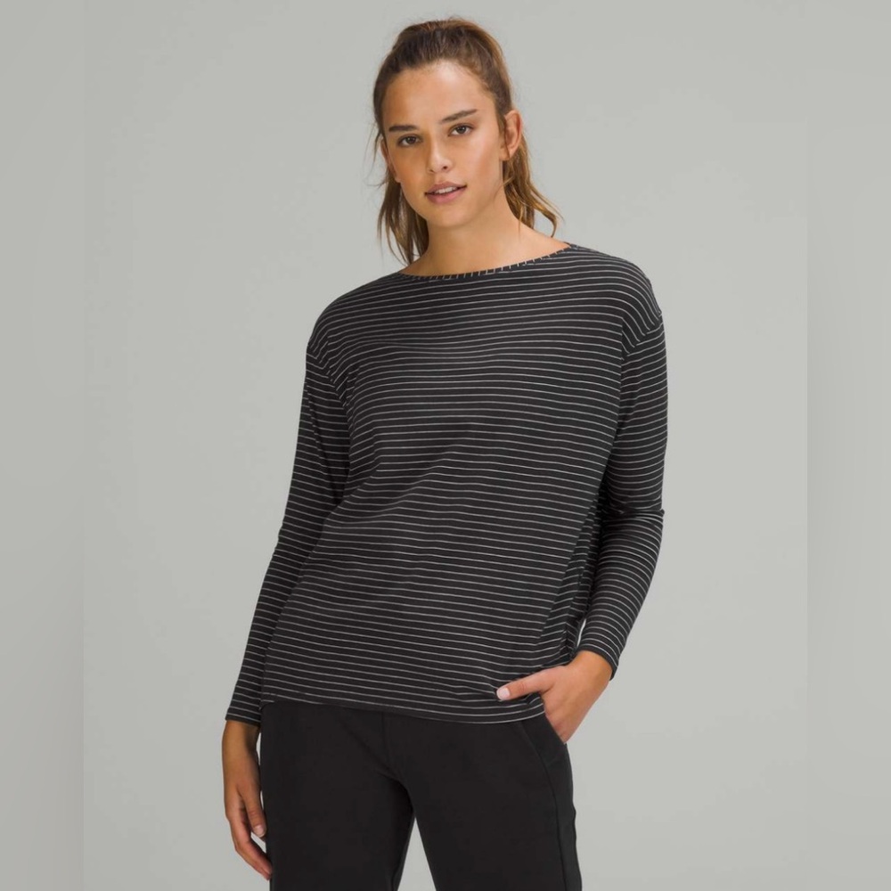 lululemon athletica Black Striped Top